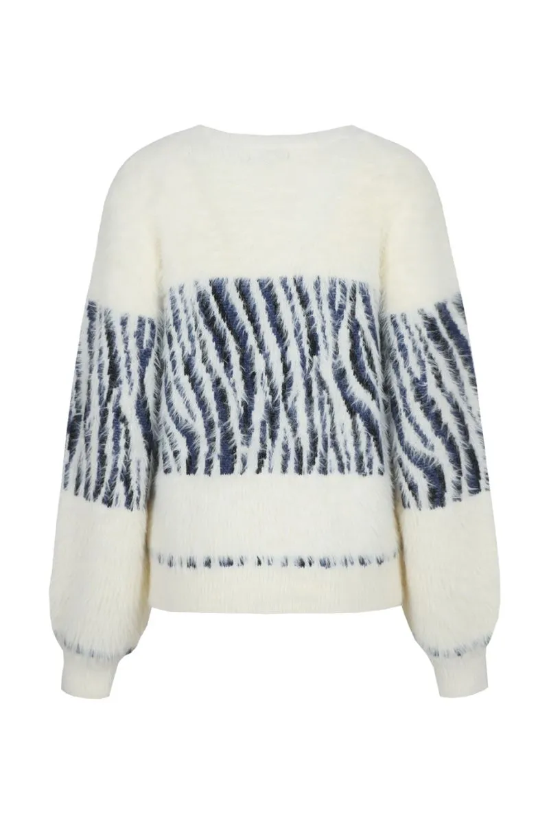 G-maxx Isabeau Knit Top Wool White, gebreide witte top van wol